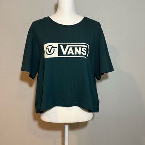 NWT - VANS Deep Jewel Tone Teal Green Cropped Loose Fit Tee Size L